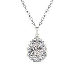 14K Weißgold Edler Diamant Hänge-Anhänger – 1-Karat