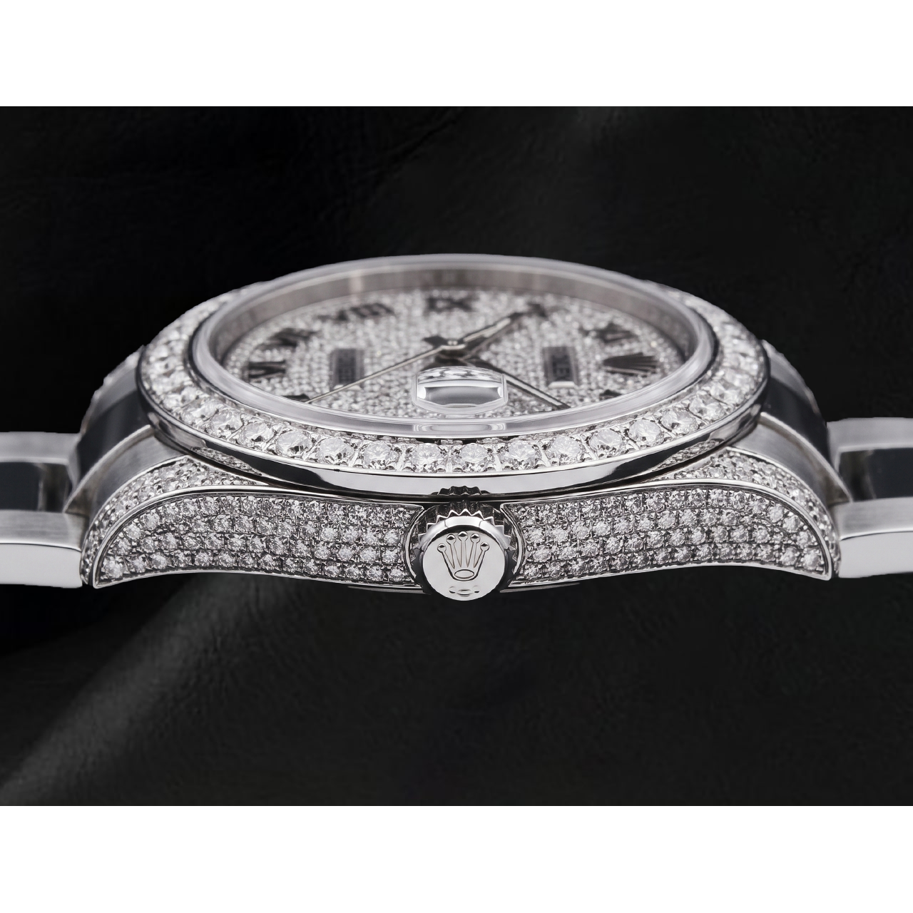 Benutzerdefinierte Rolex-Uhr Datejust mit Diamant-Zifferblatt und Lünette für Damen, Edelstahl