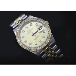 Benutzerdefinierte Diamant-Zifferblatt-Lünette, 2 Karat Rolex Datejust-Uhrenarmband, SCHNELLES SET