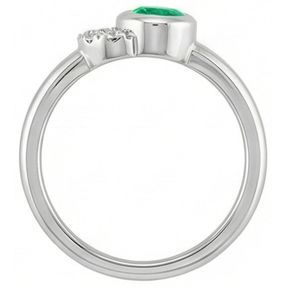 Echter Edler Smaragd Schmuckstein-Ring – Rückansicht
