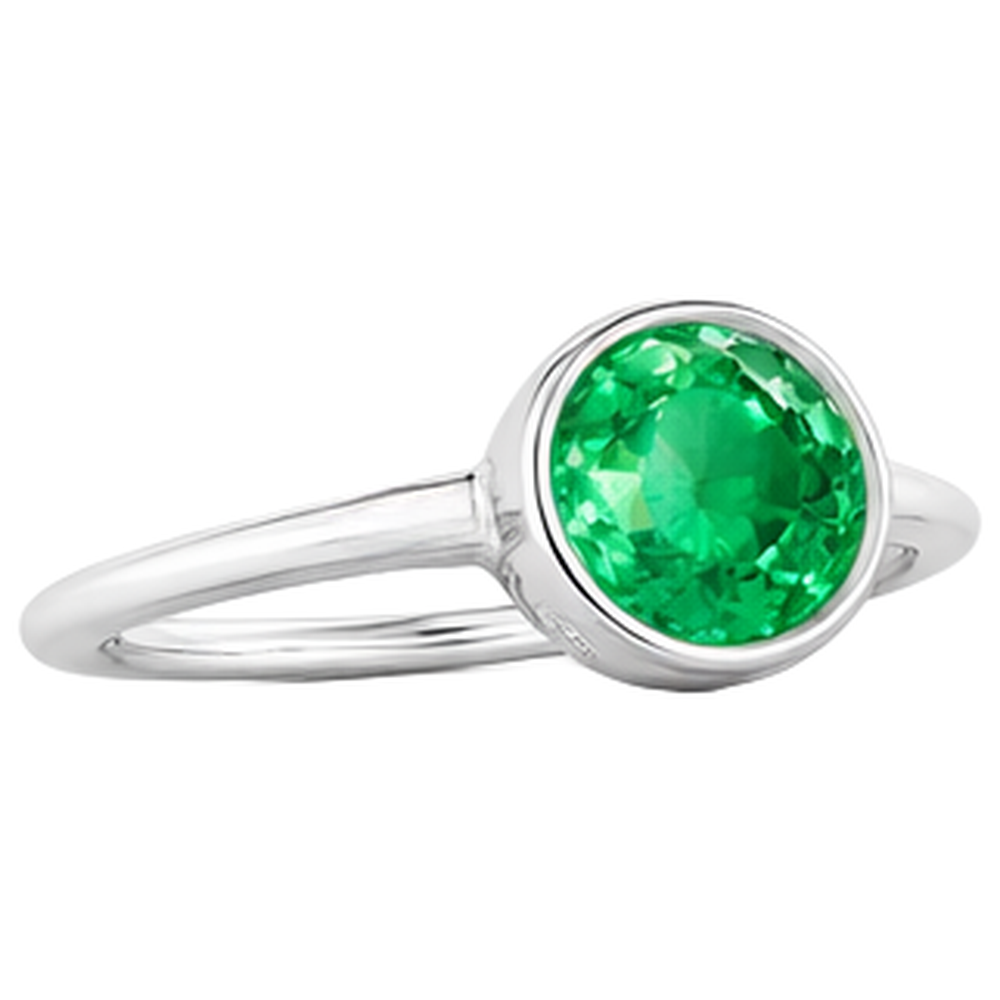 Brillanter Kolumbianischer Smaragd Farbstein-Ring 2 Karat – Schrägansicht