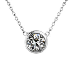 14 Karat Weißgold Zargenfassung Diamant Hänge-Anhänger 1,50 Karat