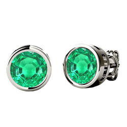 Kolumbianischer Smaragd Gemstone Earring – Zargenfassung 2 Karat