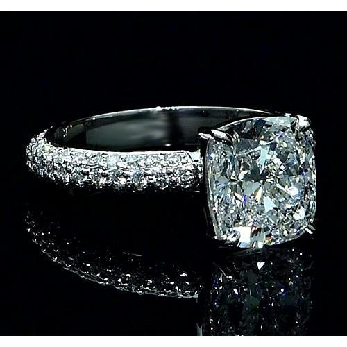 Big Cushion Echt Diamant-Verlobungsring mit Akzenten 7,25 Karat Neu