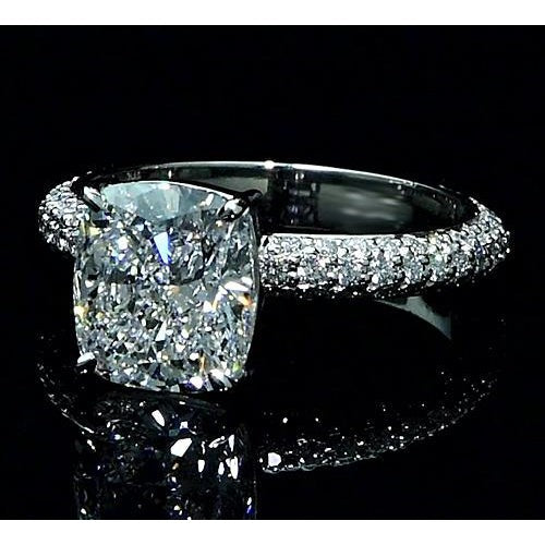 Big Cushion Echt Diamant-Verlobungsring mit Akzenten 7,25 Karat Neu