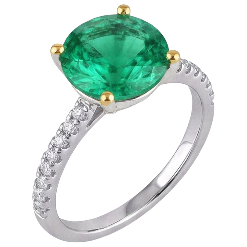 Luxuriöser Edelstein-Ring 4 Karat – Seitenansicht