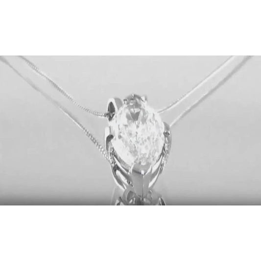 Big Solitaire Marquise Echt Diamant Halskette Anhänger 5 ct. Weißer Schmuck