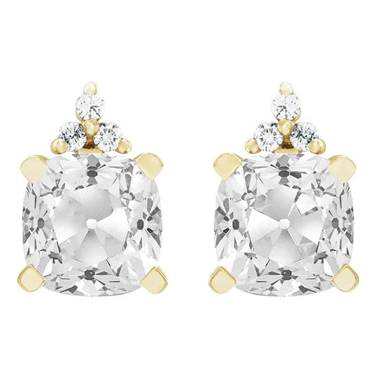 Ohrringe 14K Gelbgold mit Brillant – Frontansicht