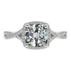 Brillanter Halo-Ring mit Geteilte Schiene Brillant – 5,50 Karat