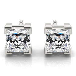 Ohrstecker 14K Weißgold – Diamant Antik-Kissen-Schliff 10 Karat
