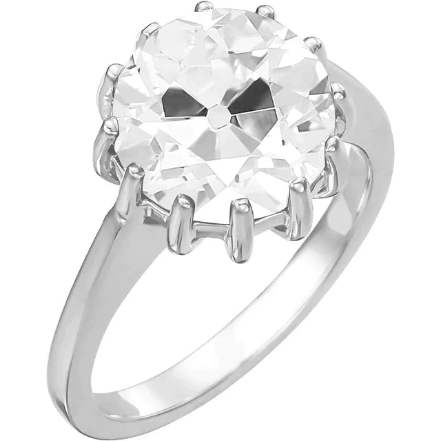 Authentischer Diamant Einzelstein-Ring – Hauptansicht
