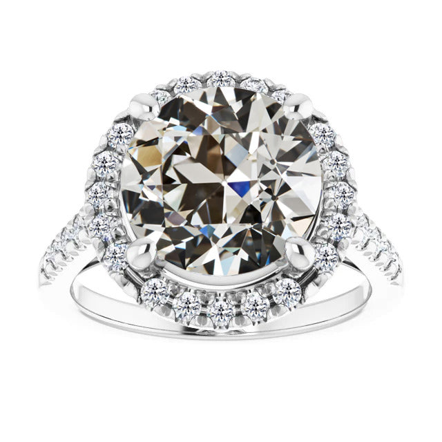 Old Mine Cut Brillant Ring in 14K Weißgold – Hauptansicht