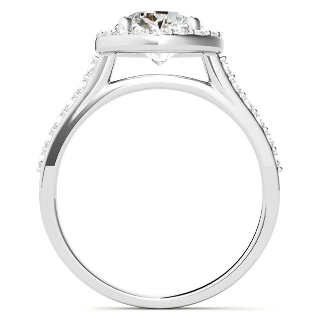 Exquisiter Brillant Halo-Verlobungsring 4,50 Karat – Seitenansicht