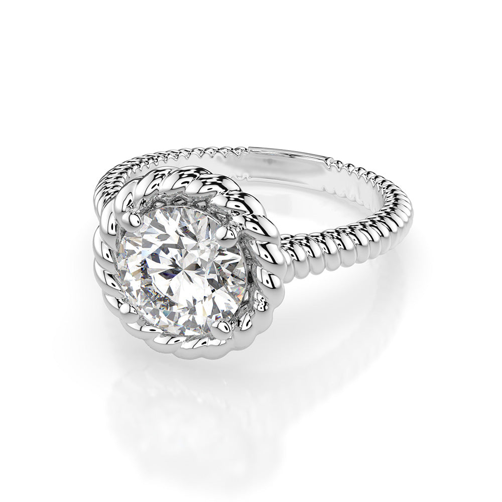 Brillant Solitär-Ring 3-Karat 14K Weißgold – Frontansicht
