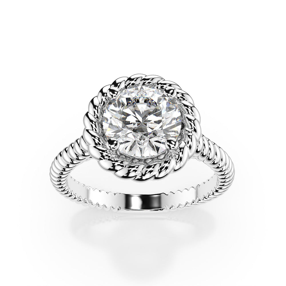 Echter Brillant Solitär-Ring – Seitenansicht