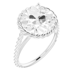 Brillant im Antik-Kissen-Schliff Solitär-Ring 3 Karat – 14K