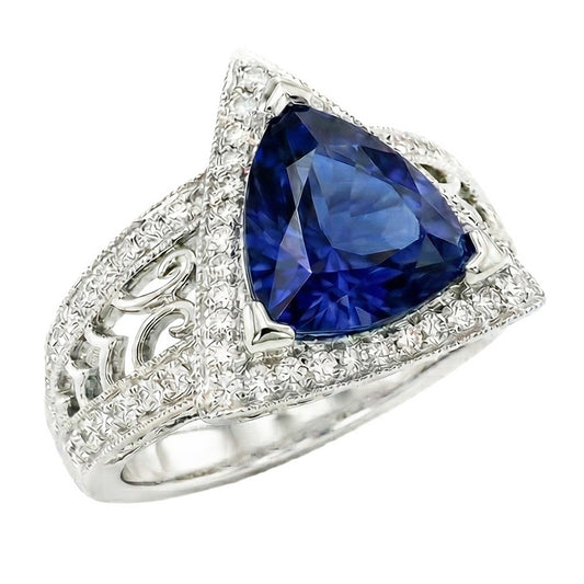 Billionen-Edelstein-Ring im antiken Stil, echter Ceylon-Saphir, 1,50 Karat Gold