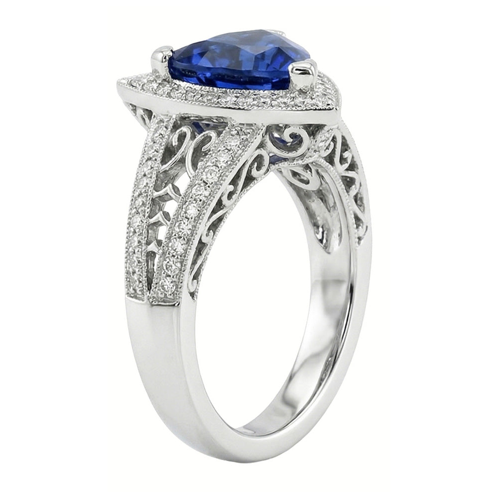 Billionen-Edelstein-Ring im antiken Stil, echter Ceylon-Saphir, 1,50 Karat Gold