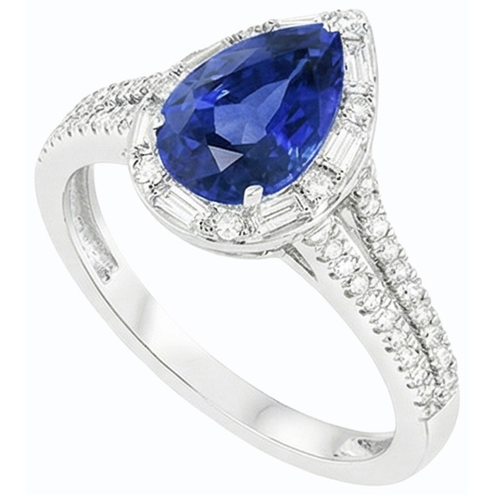 echter baguette diamant 5Karat ring Draufsicht