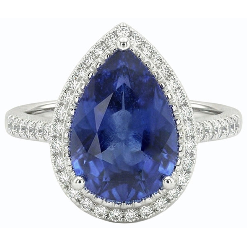 echter round diamant 4Karat ring Vorderansicht