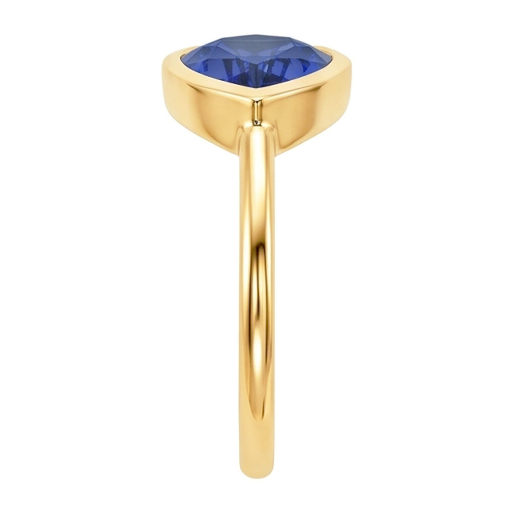 Birne Solitaire Jubiläumsring Ceylon Saphir 2 Karat Gold