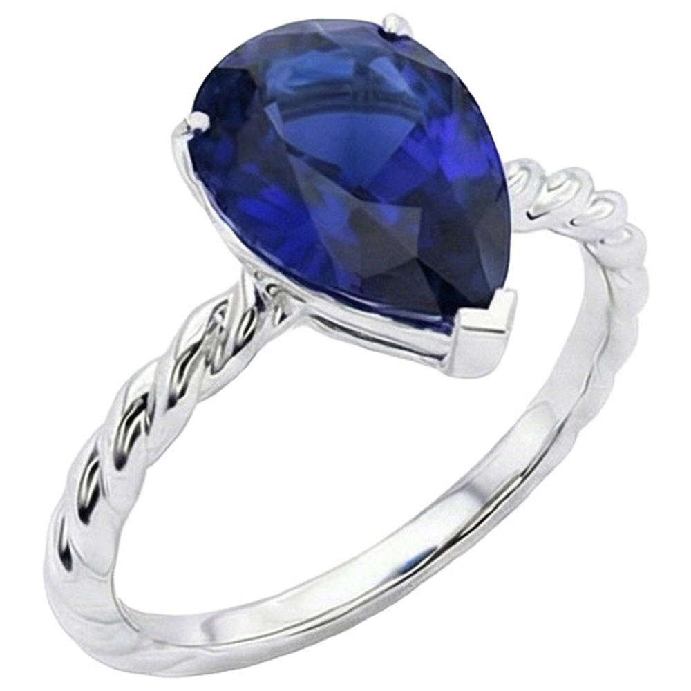 echter pear diamant 2.50Karat ring Detailansicht