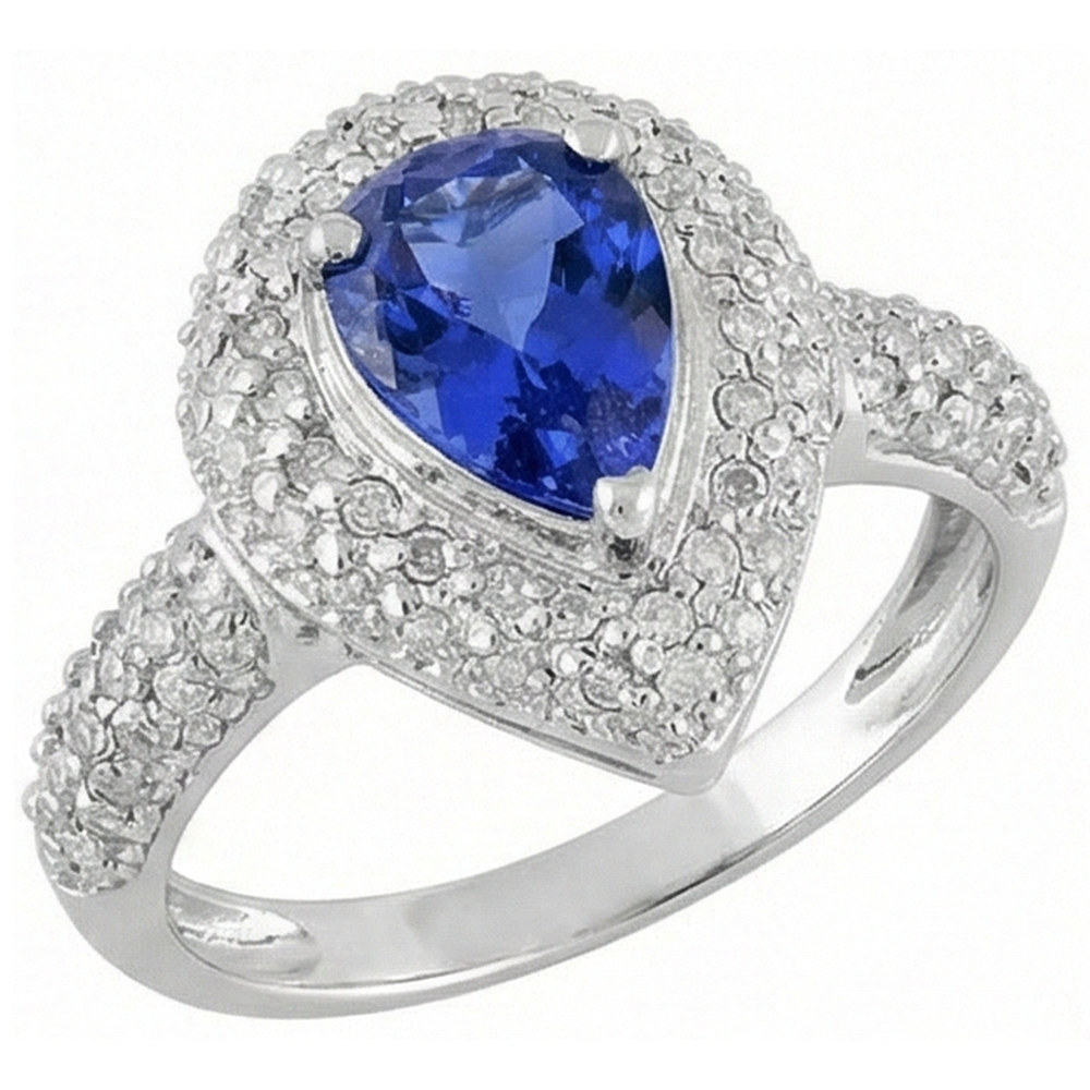 echter round tansanit 4.40Karat ring Draufsicht