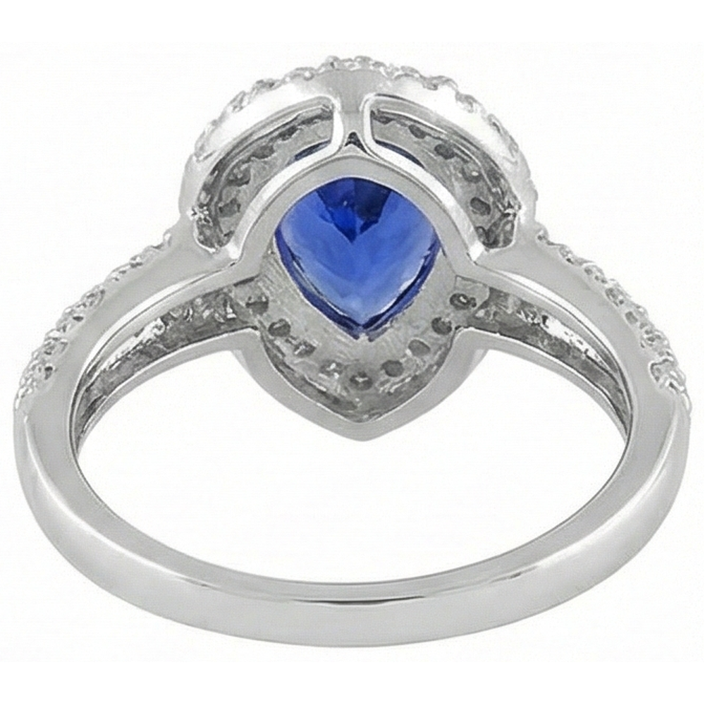 echter round tansanit 4.40Karat ring mit Diamantbesatz
