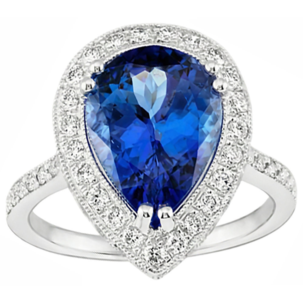 echter round tansanit 2.25Karat ring Seitenansicht