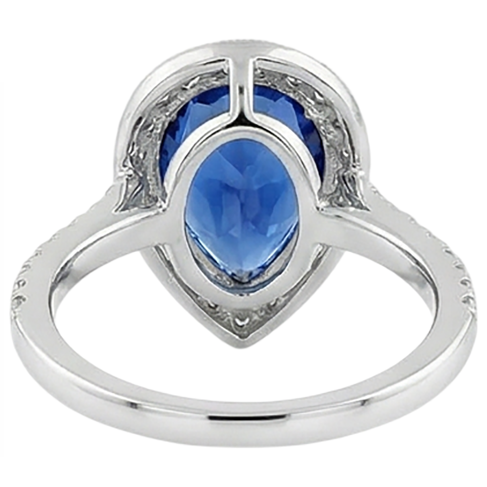 echter round tansanit 2.25Karat ring mit Diamantbesatz