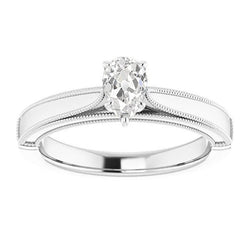 Birne alter Echt Bergmann Diamant Solitär Ring Krappen Vintage Style 1.50 Karat