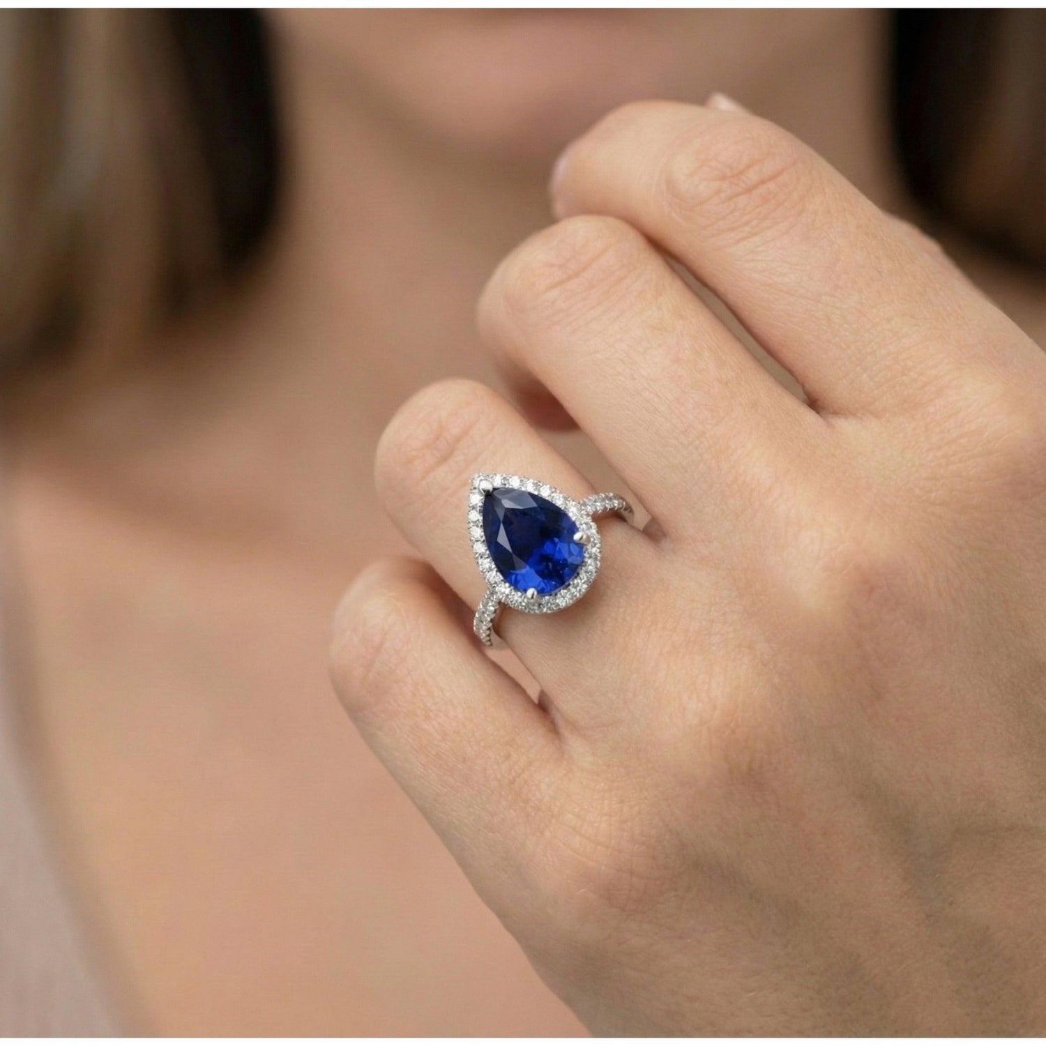 echter round diamant 5Karat ring mit Diamantbesatz