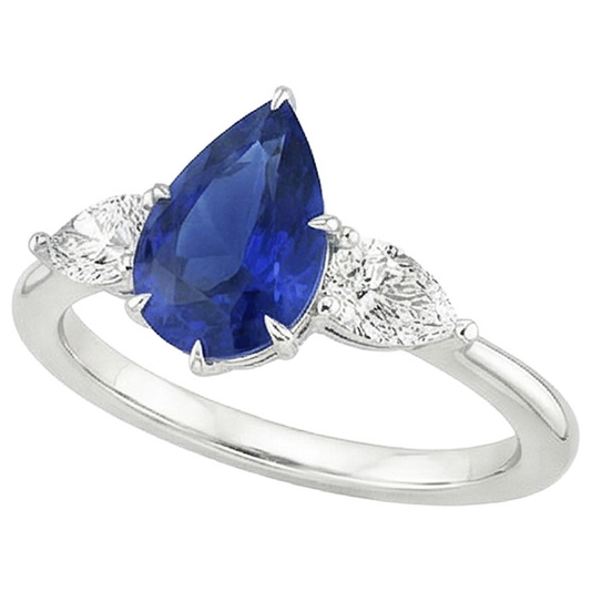 echter pear diamant 4.50Karat ring Seitenansicht