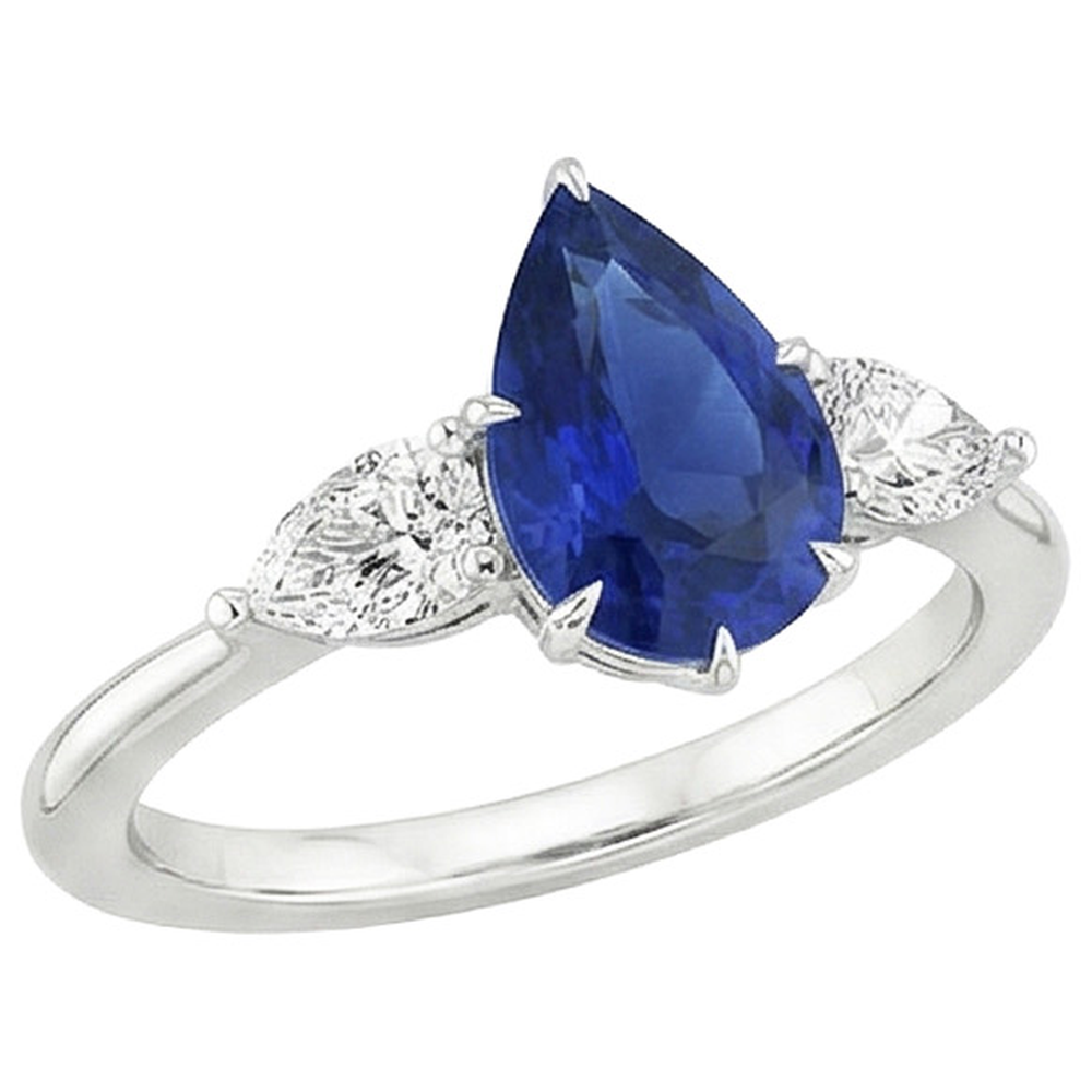 echter pear diamant 4.50Karat ring Detailansicht