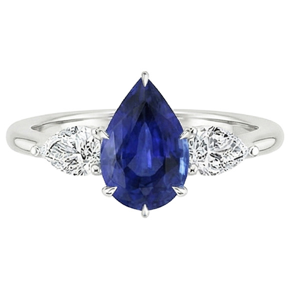 echter pear diamant 4.50Karat ring Profilansicht