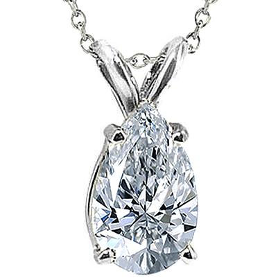 Birnen-Echt Diamant-Anhänger Diamant-Halskette G Si1 2 Karat