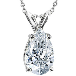 Birnen-Echt Diamant-Anhänger mit Kette 1 ct. Diamant-Halskette