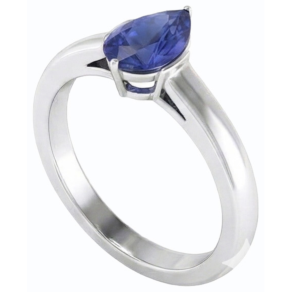 echter pear diamant 1.50Karat ring Draufsicht