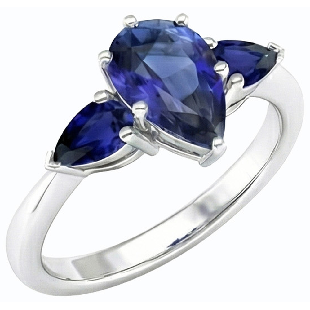 echter pear diamant 2Karat ring Seitenansicht