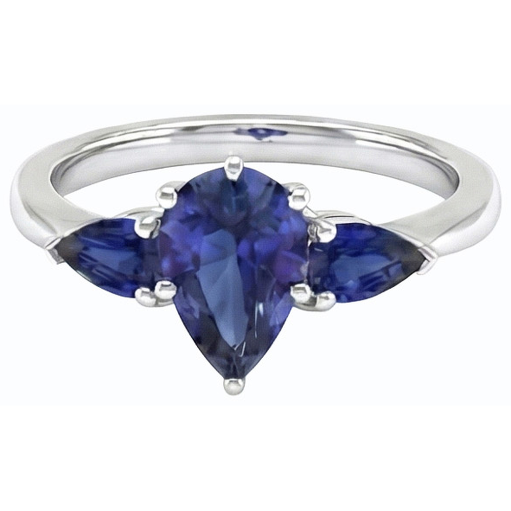 echter pear diamant 2Karat ring Draufsicht