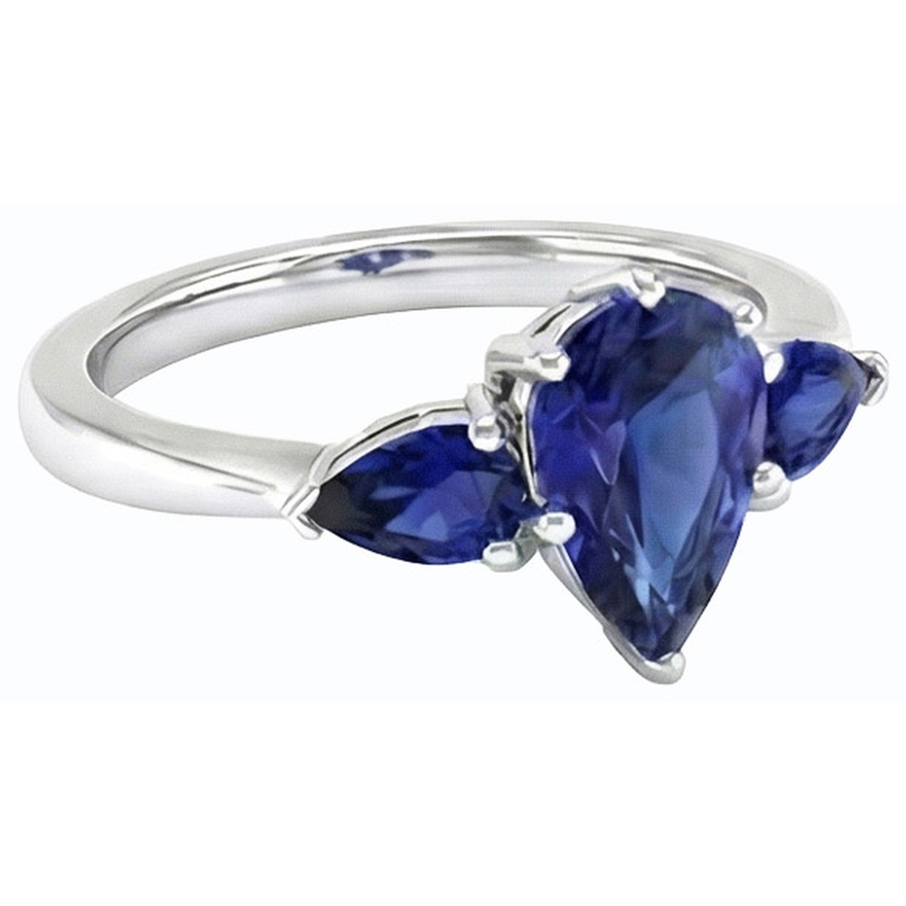 echter pear diamant 2Karat ring Profilansicht