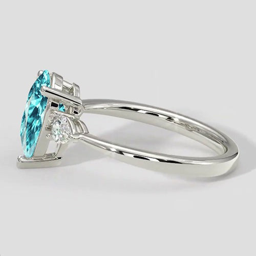 Birnenförmiger Paraiba-Seitensteinring