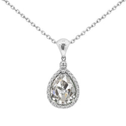 Old Mine Cut Brillant Hänge-Anhänger in 14K Weißgold – 1,50 Karat