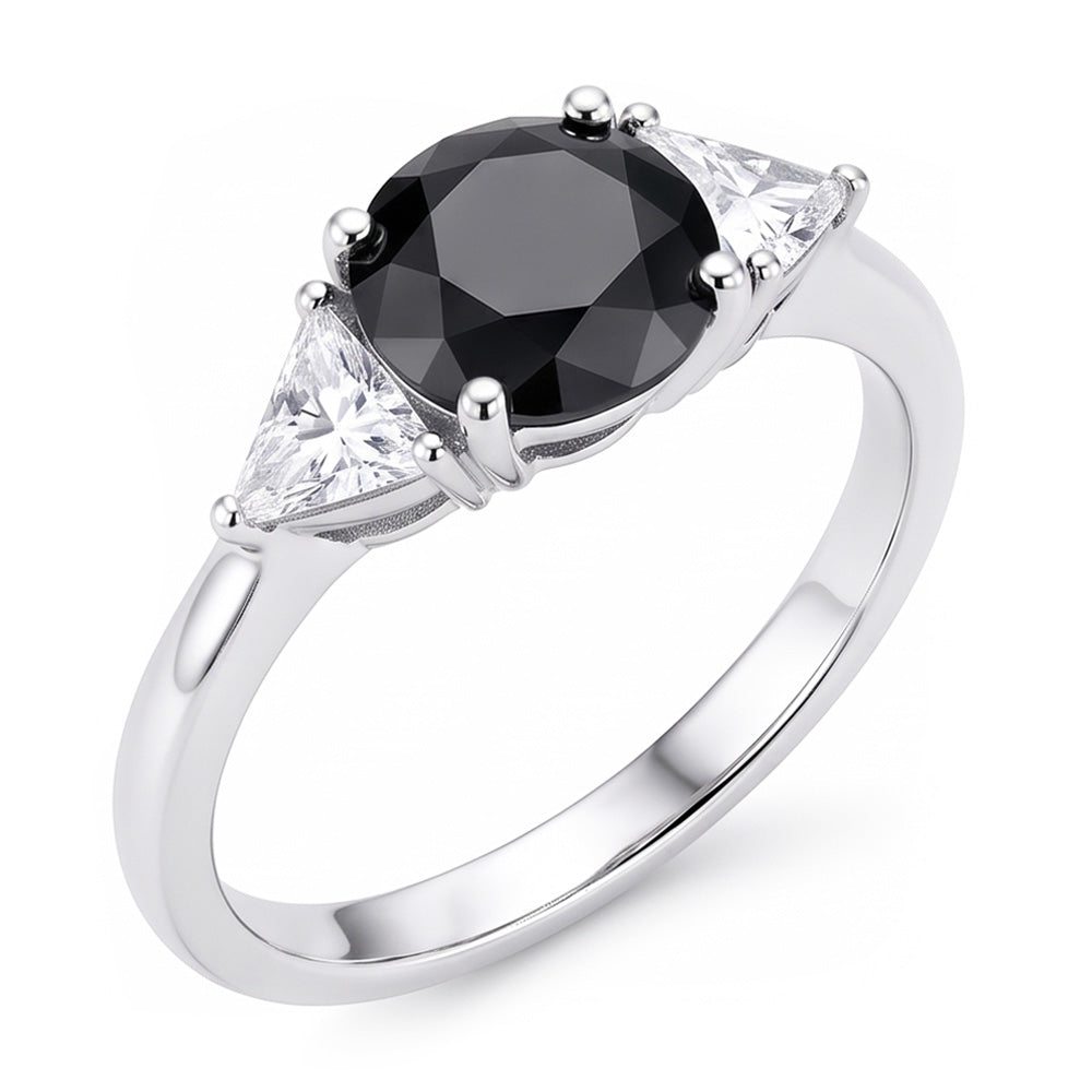 Black Friday Verlobungsring Angebote 3,6 Karat Echter Runder Diamant Trilliant Drei Steine 14 Karat Weißgold