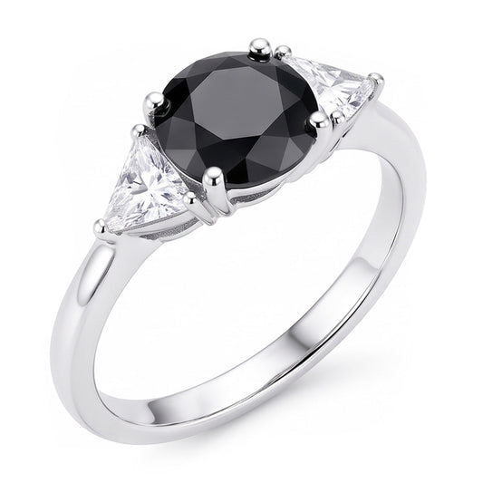 Black Friday Verlobungsring Angebote 3,6 Karat Echter Runder Diamant Trilliant Drei Steine 14 Karat Weißgold