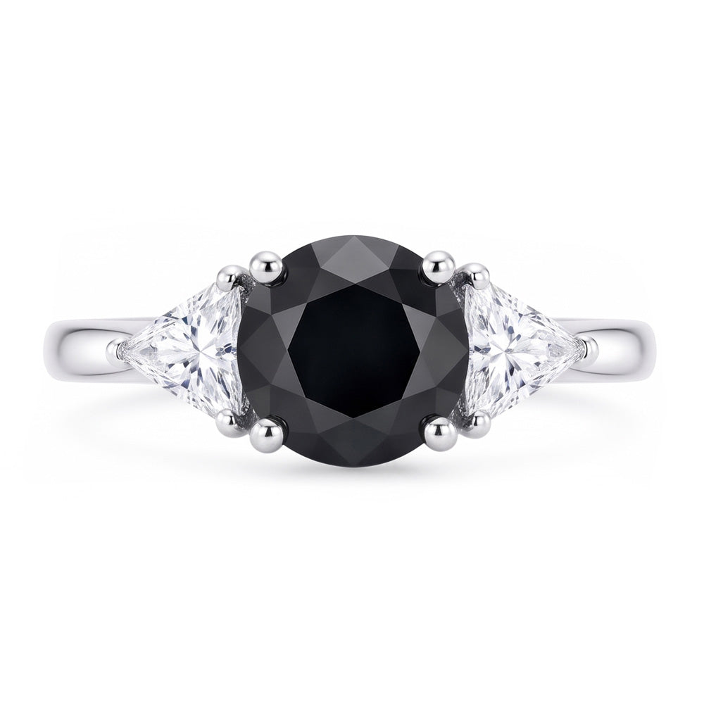 Black Friday Verlobungsring Angebote 3,6 Karat Echter Runder Diamant Trilliant Drei Steine 14 Karat Weißgold