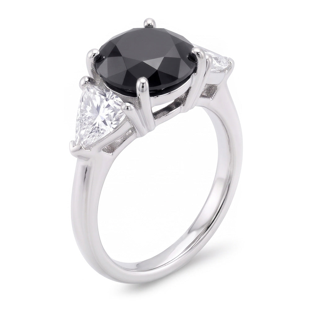 Black Friday Verlobungsring Angebote 3,6 Karat Echter Runder Diamant Trilliant Drei Steine 14 Karat Weißgold
