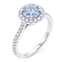 Blauer Aus der Erde Abgebauter Natürlicher Diamantring