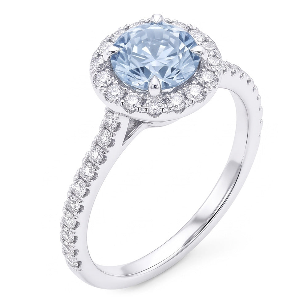 Blauer Aus der Erde Abgebauter Natürlicher Diamantring