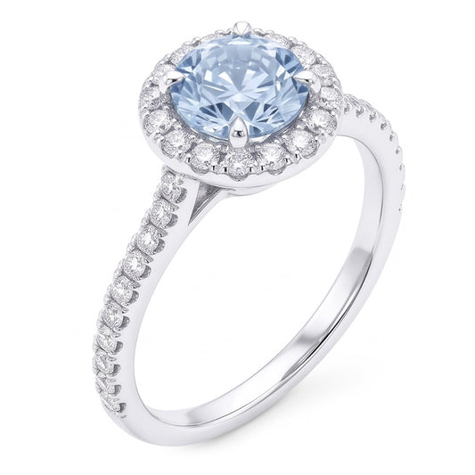 Blauer Aus der Erde Abgebauter Natürlicher Diamantring